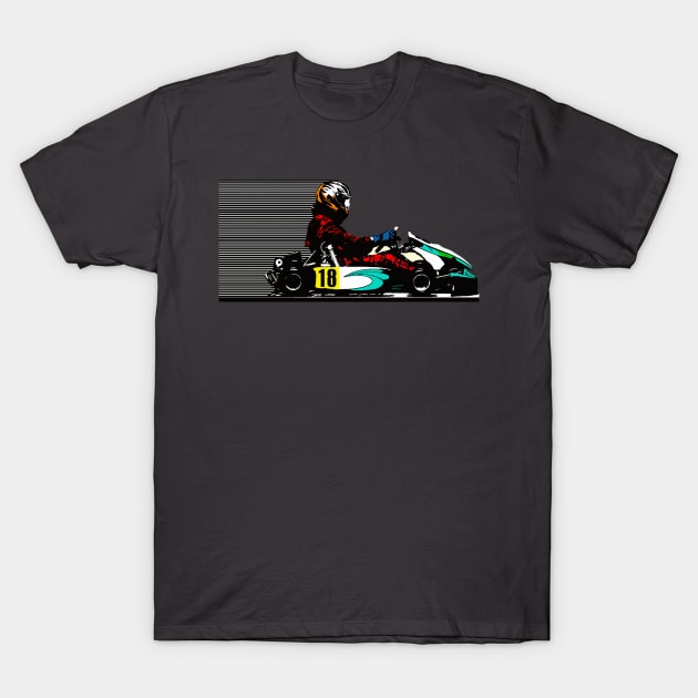 Go Kart Racer in Motion T-Shirt by Markyartshop